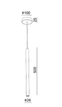 Asta takpendel - ø2,6cm 2700 kelvin - dimbar