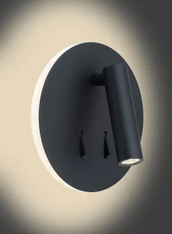Circle vegglampe - med baklys og rettet leselys