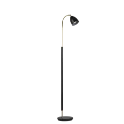 Deluxe gulvlampe - m/dimmer og messingdetaljer
