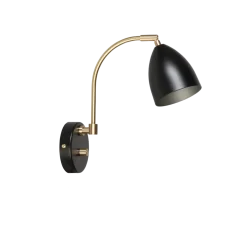 Deluxe vegglampe - m/dimmer og messingdetaljer