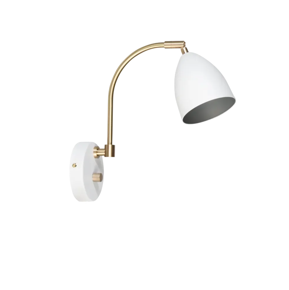 Deluxe vegglampe - m/dimmer og messingdetaljer
