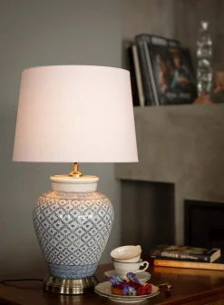 Fang Hong bordlampe - h38 blå ruter