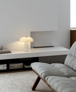 Glossy bordlampe - marmor/glass