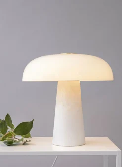 Glossy bordlampe - marmor/glass