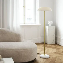 Glossy gulvlampe - marmor/glass