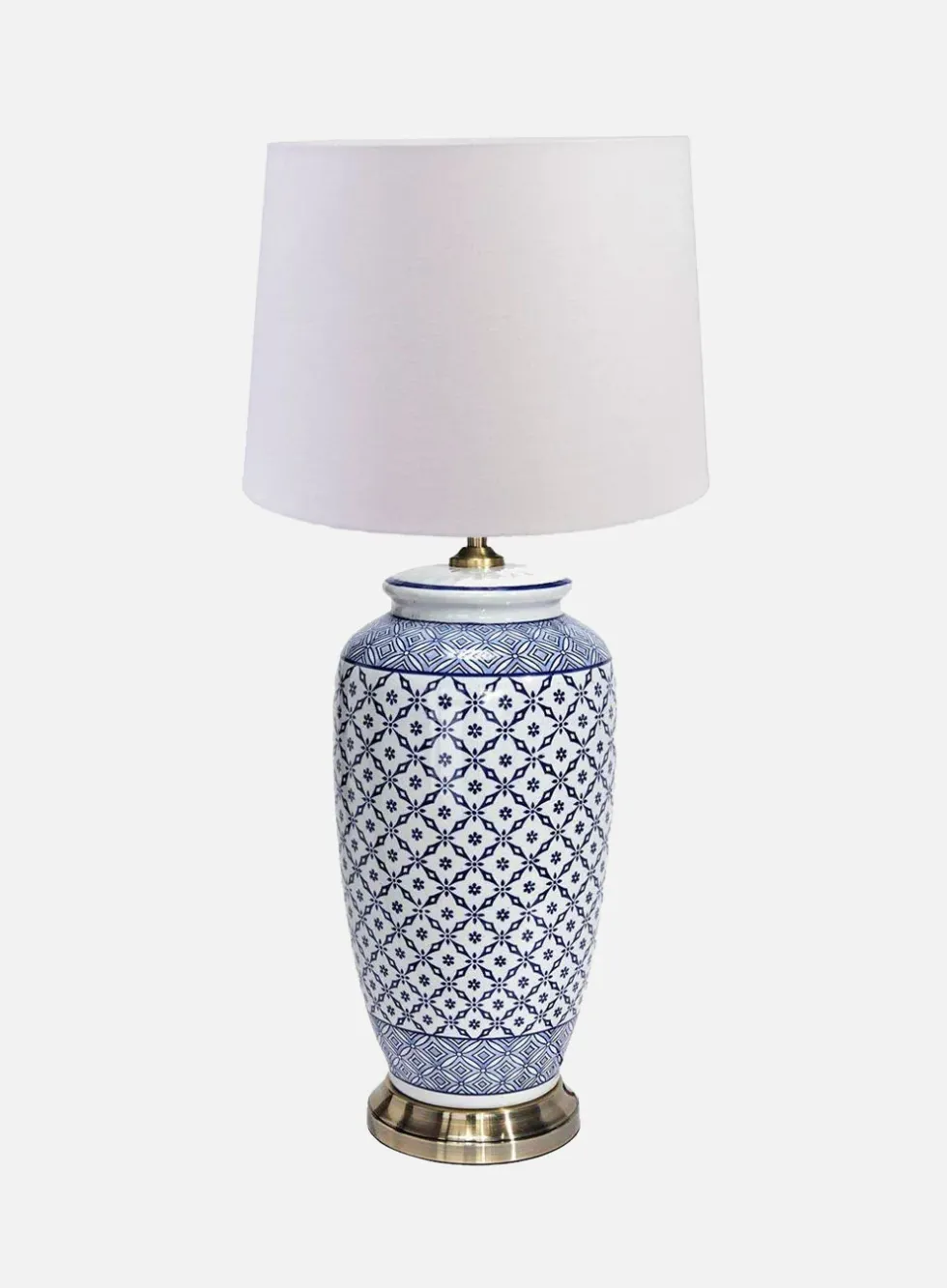 Li Jing bordlampe - h49 blå ruter