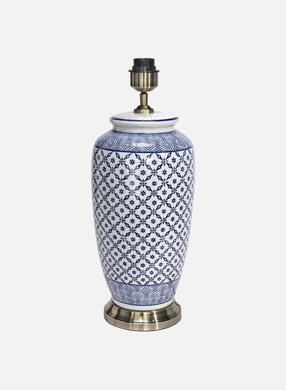 Li Jing bordlampe - h49 blå ruter