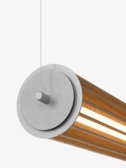 Numbra TY1 langbordslampe - aluminium/eik