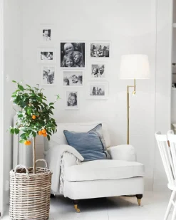Orlando gulvlampe m/skjerm og m/lesearm