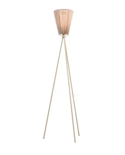 Oslo Wood gulvlampe beige med skjerm