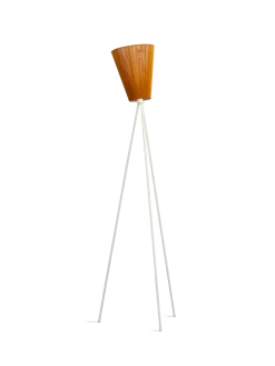 Oslo Wood gulvlampe beige med skjerm
