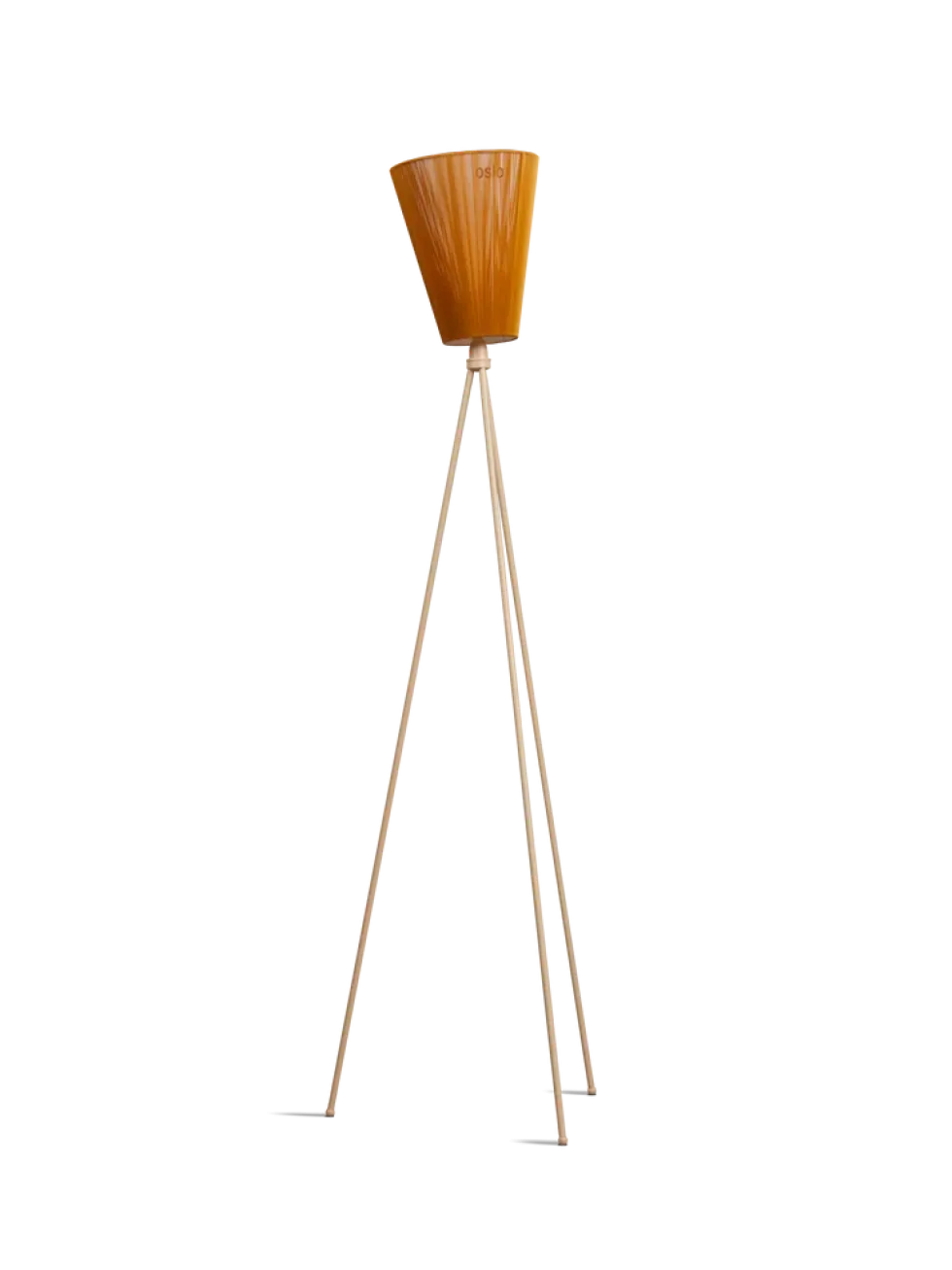 Oslo Wood gulvlampe beige med skjerm