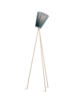 Oslo Wood gulvlampe beige med skjerm