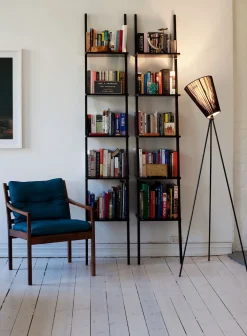 Oslo Wood gulvlampe hvit med skjerm