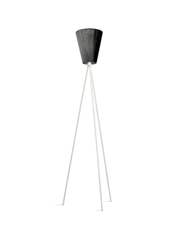Oslo Wood gulvlampe hvit med skjerm