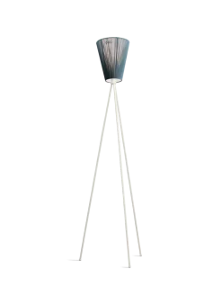 Oslo Wood gulvlampe hvit med skjerm