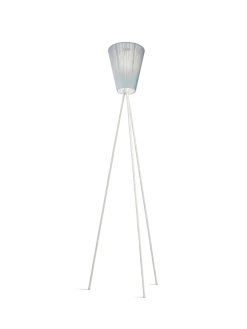 Oslo Wood gulvlampe hvit med skjerm