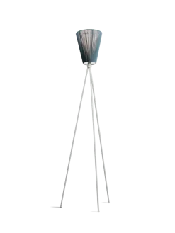 Oslo Wood gulvlampe lysegrå med skjerm
