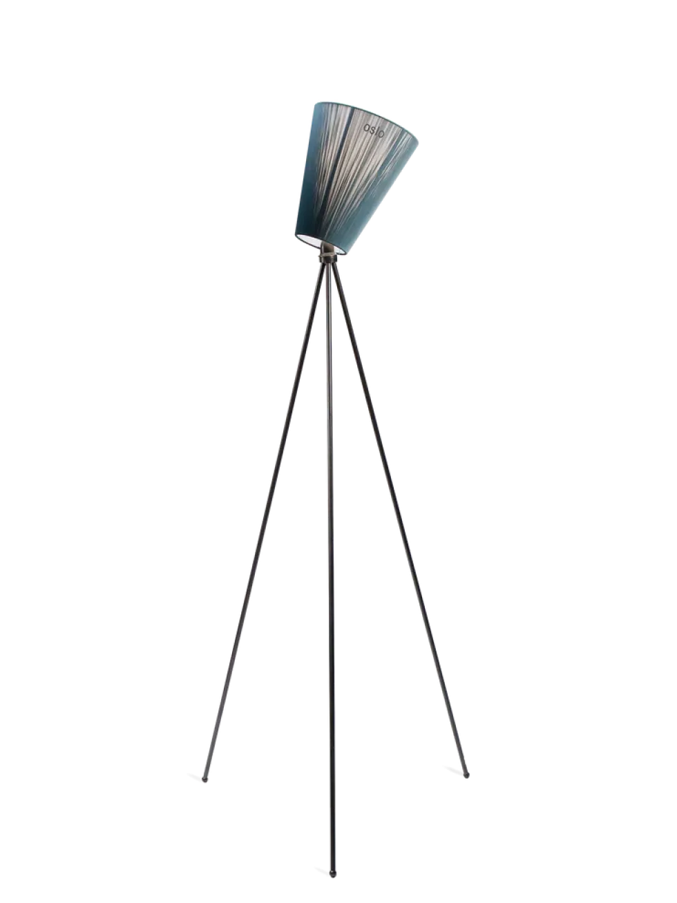 Oslo Wood gulvlampe sort med skjerm