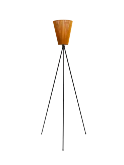Oslo Wood gulvlampe sort med skjerm