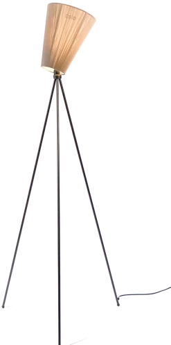 Oslo Wood gulvlampe sort med skjerm