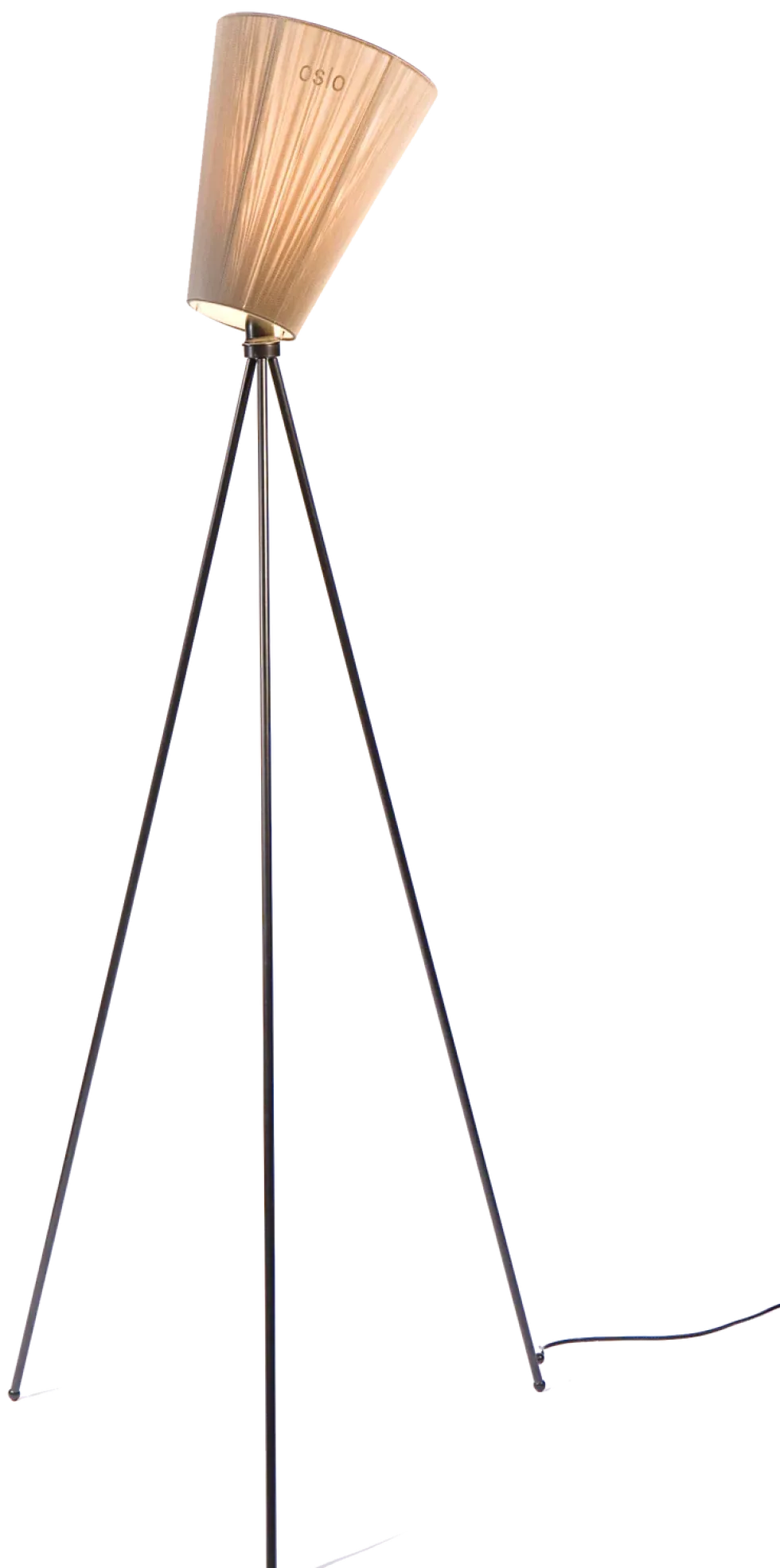Oslo Wood gulvlampe sort med skjerm
