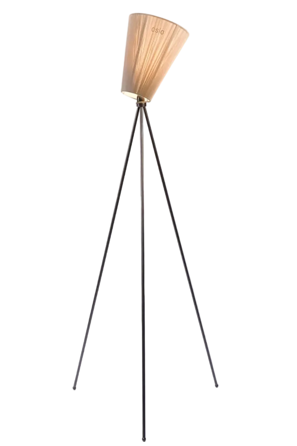 Oslo Wood gulvlampe sort med skjerm