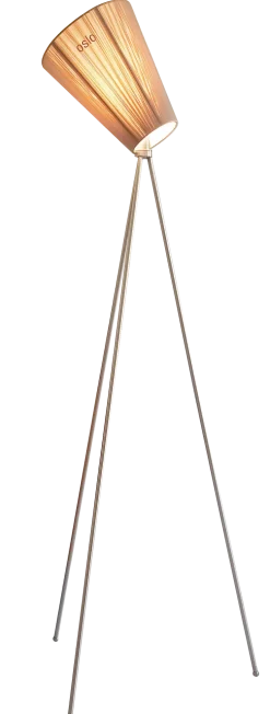 Oslo Wood gulvlampe stål med skjerm