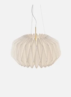 Softly pleated medium taklampe Ø94